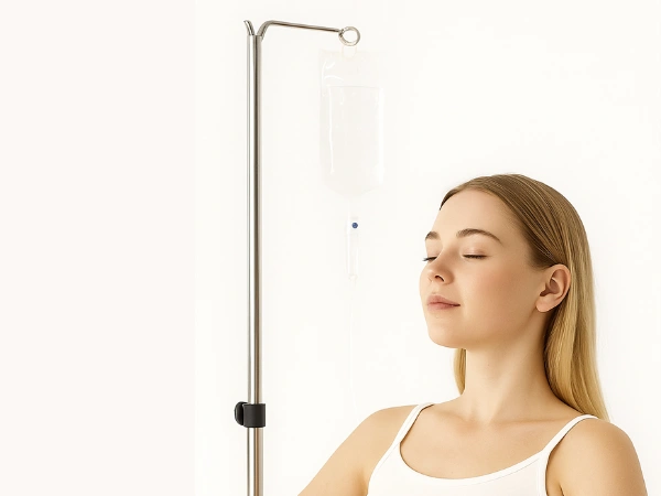 A patient taking IV Drip therapy with a specialist at Glamgyno, showcasing our expert IV Drip Therapy treatments in Goa. A patient taking IV Drip therapy with a specialist at Glamgyno, showcasing our expert IV Drip Therapy treatments in Goa.